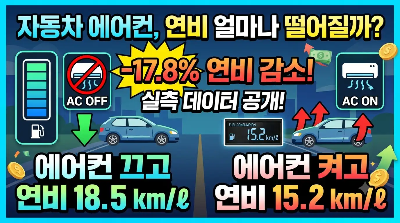 자동차 에어컨 켜면 연비 얼마나 떨어질까 실측 계산